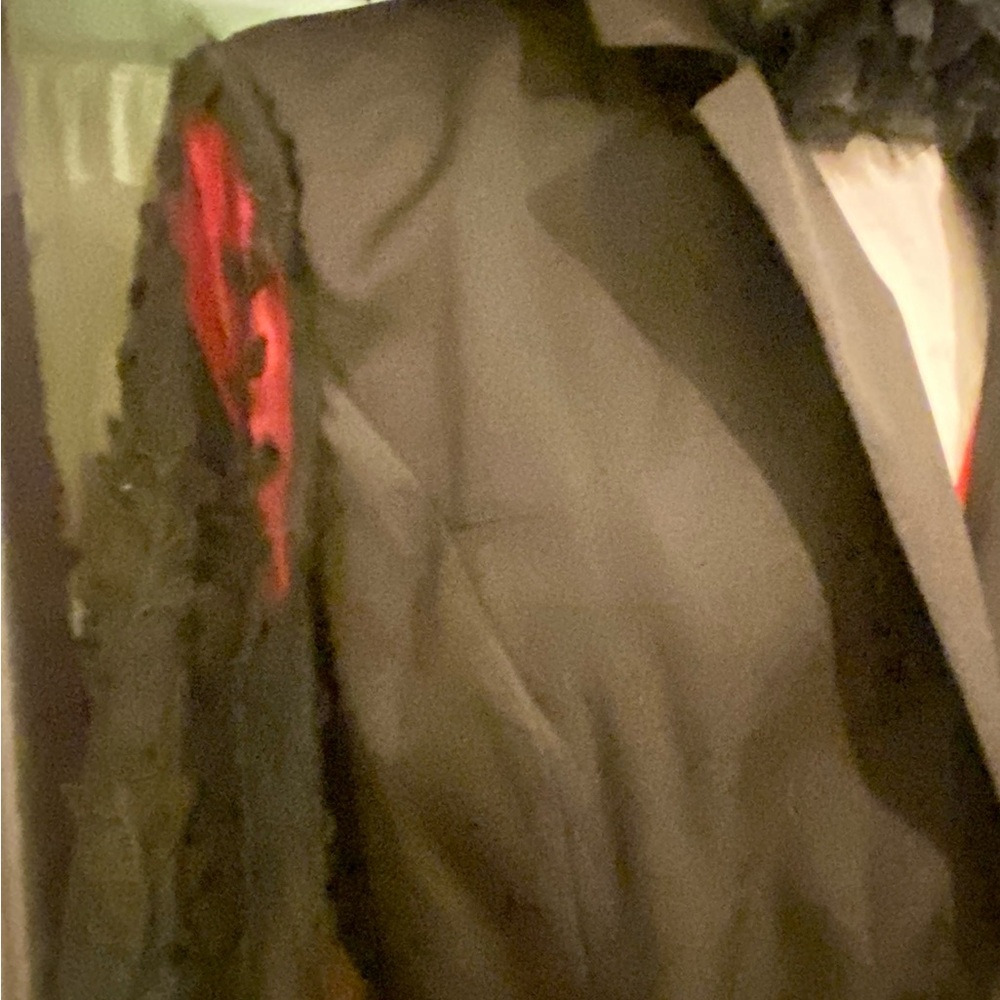 Elegant Black Blazer with Red Accents